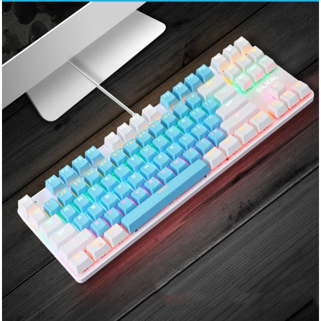White with Blue/Pink Mechanical RGB Backlit Keyboard!