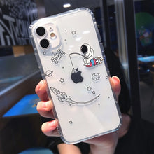 Load image into Gallery viewer, Cartoon Astronaut Clear Phone Case For iPhone
