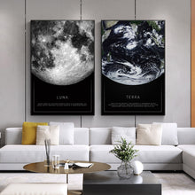 Load image into Gallery viewer, Earth and Moon Canvas Wall Paintings
