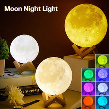 Load image into Gallery viewer, LED 3D Printed Moon Lamp
