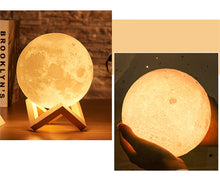 Load image into Gallery viewer, LED 3D Printed Moon Lamp
