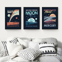 Load image into Gallery viewer, Modern Space Travel Canvas Wall Art

