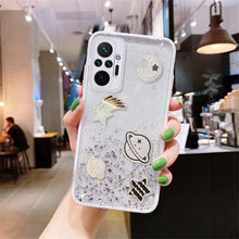 Load image into Gallery viewer, Redmi Glitter and Planet Silicon Phone Case!

